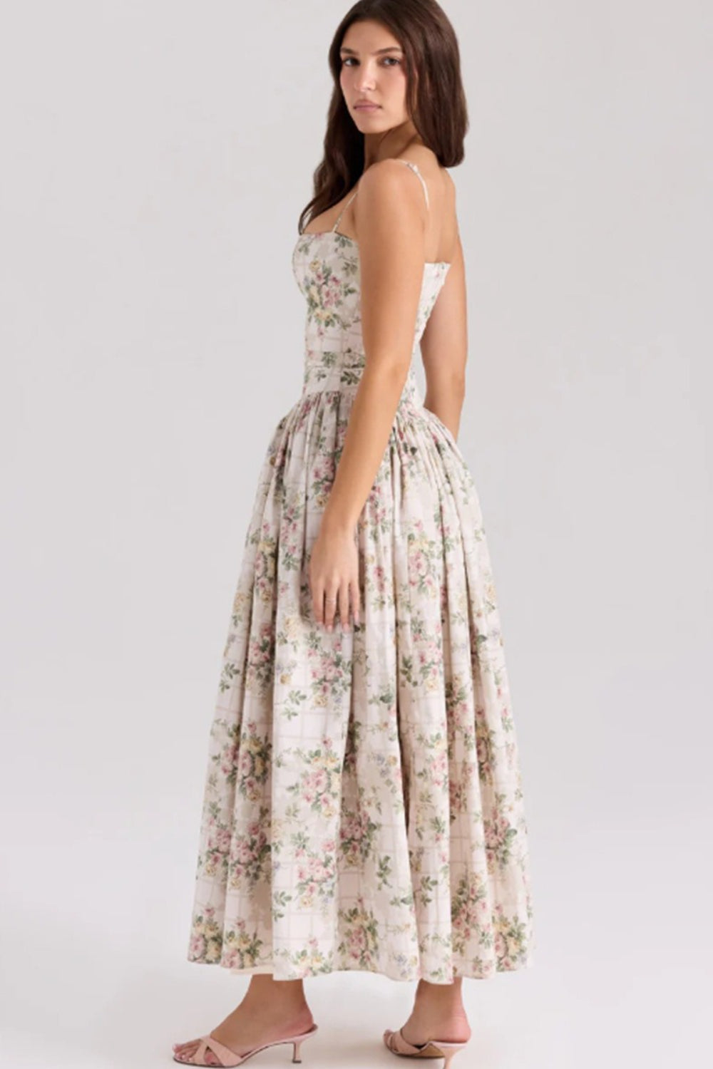 Romantic Tiered A-Line Floral Dress