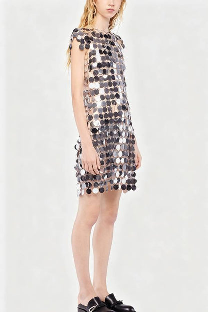 Sexy Sparkly Sequined Cutout Mini Dress
