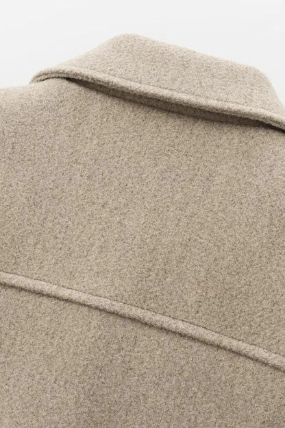 Zipper Pocket Lapel Short Jacket