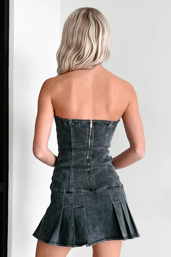 Strapless Denim Dress