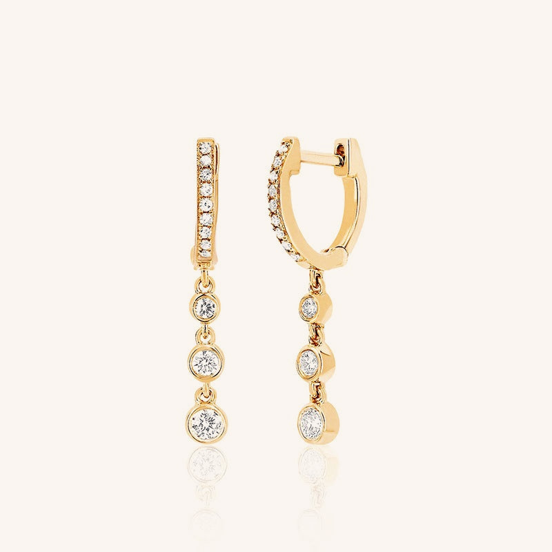 Double Piercing Fringe Drop Earrings