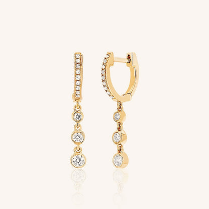 Double Piercing Fringe Drop Earrings