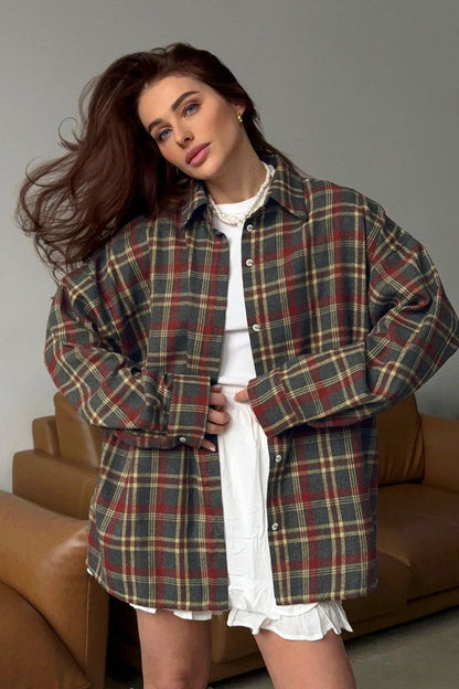Plaid Vintage Relaxed Fit Blouse