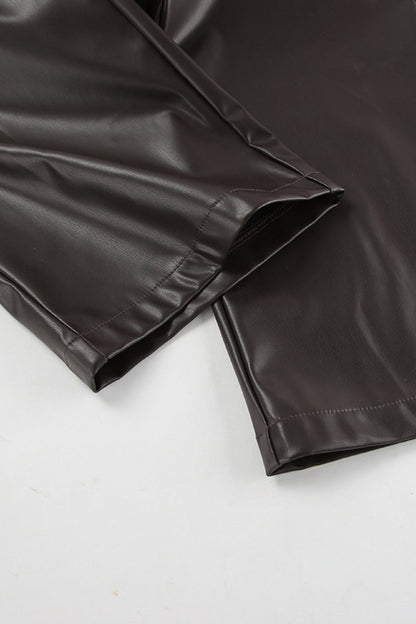 Fleece Vintage High Waist Straight Pants