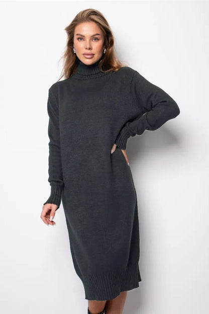 Loose Turtleneck Sweater Dress