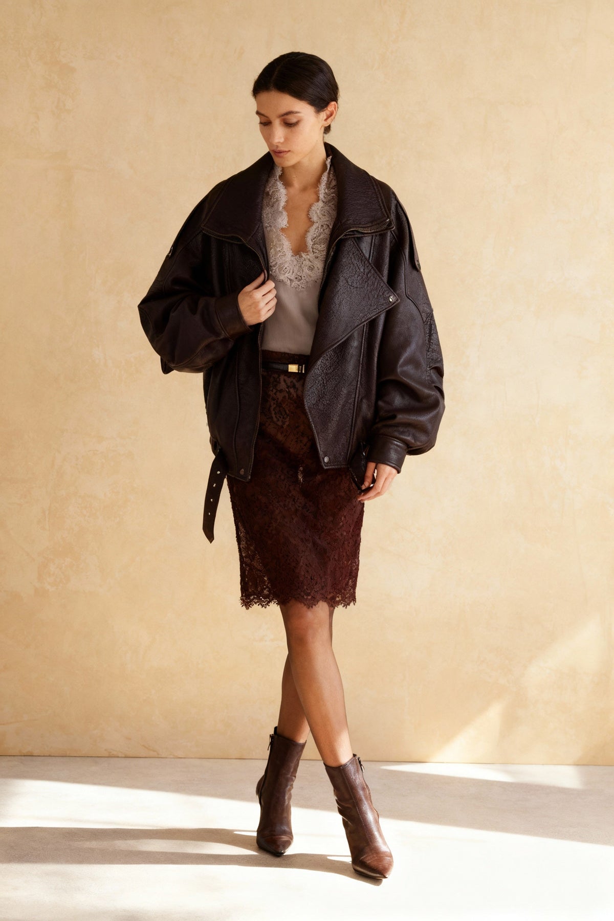Vintage Genuine Leather Moto Jacket