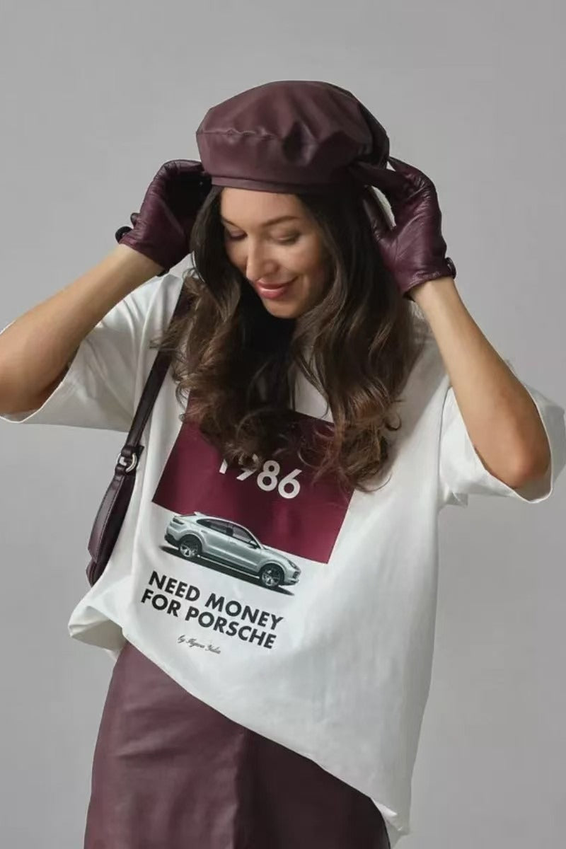 Cotton Graphic Print Loose Fit Short Sleeve Tee