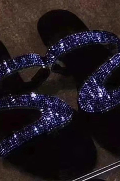 Summer Rhinestone Flat Beach Sandals