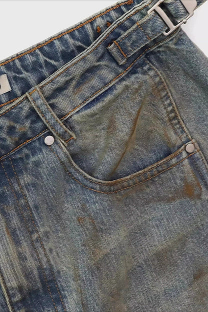 Vintage Distressed Wide Leg Jeans