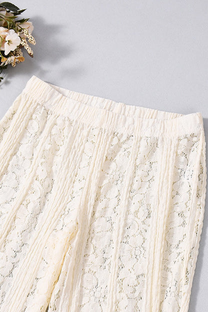 Low Rise Lace Flared Bodycon Pants