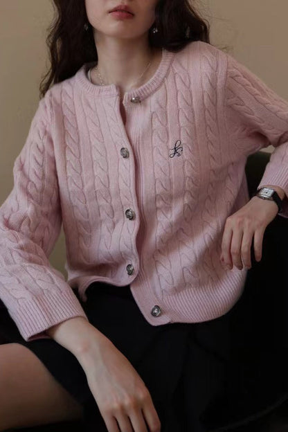 Fine Gauge Merino Cable Cardigan
