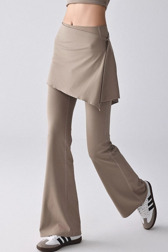Flared High-Rise Fleece Lined Skirted Leggings