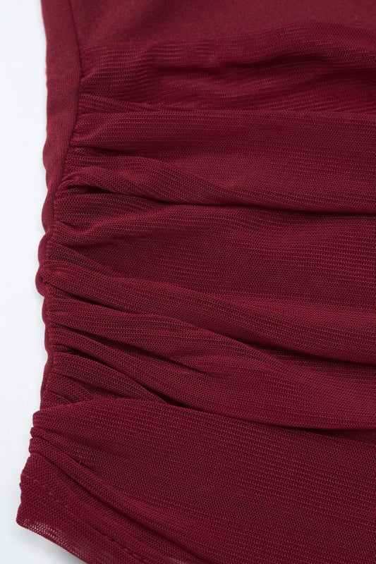 Mesh Panel Deep V Long Sleeve Tee