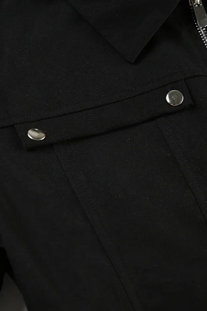 Rivet Lapel Safari Crop Jacke