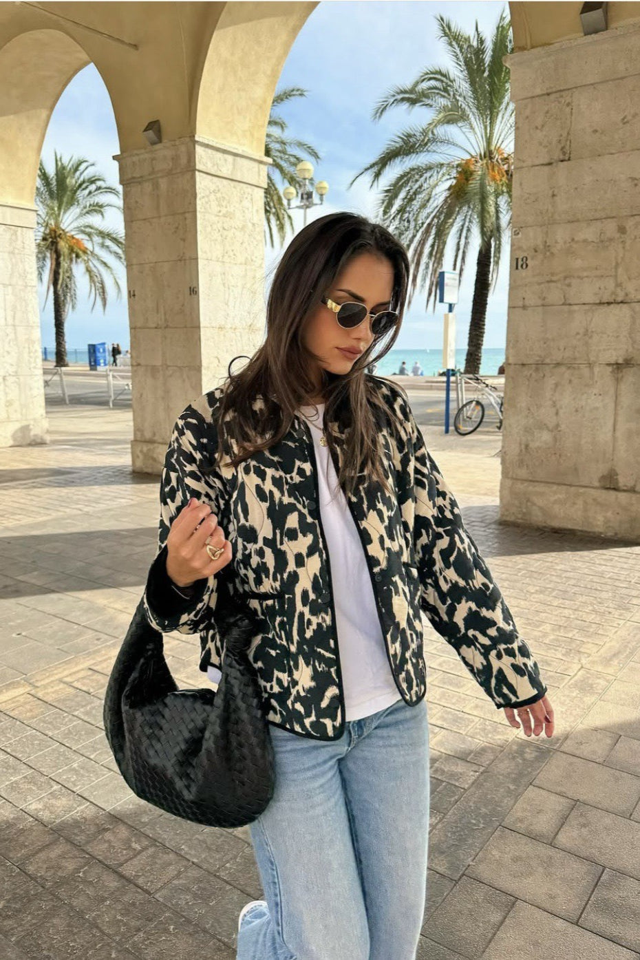 Textured Animal Print Jacket