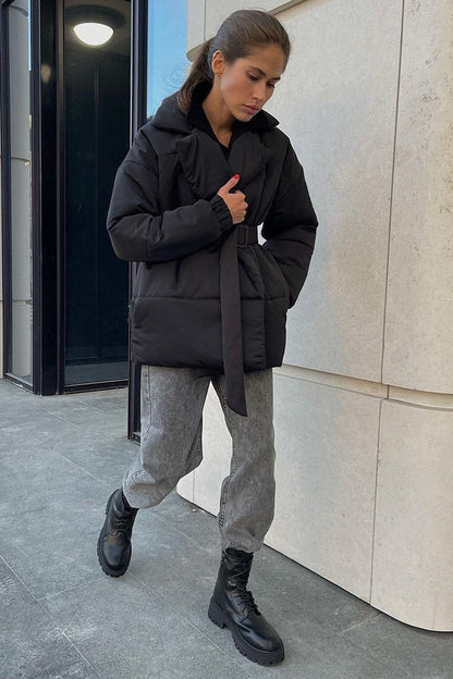 Structured Quilted Notch Collar Coat