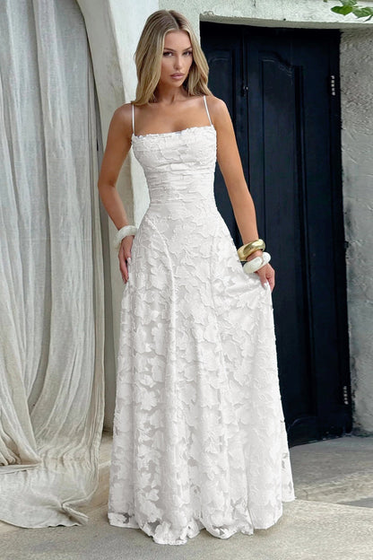 Tie Back Jacquard Lace Birthday Dress