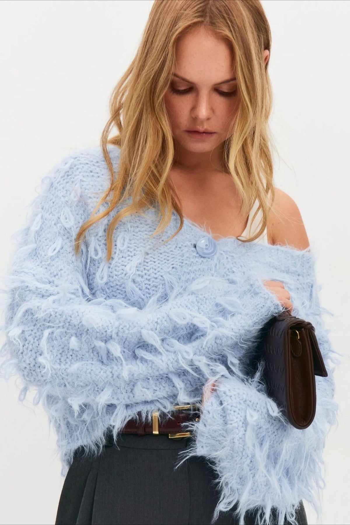 Slouchy V-Neck Tasseled Loose Solid Sweater