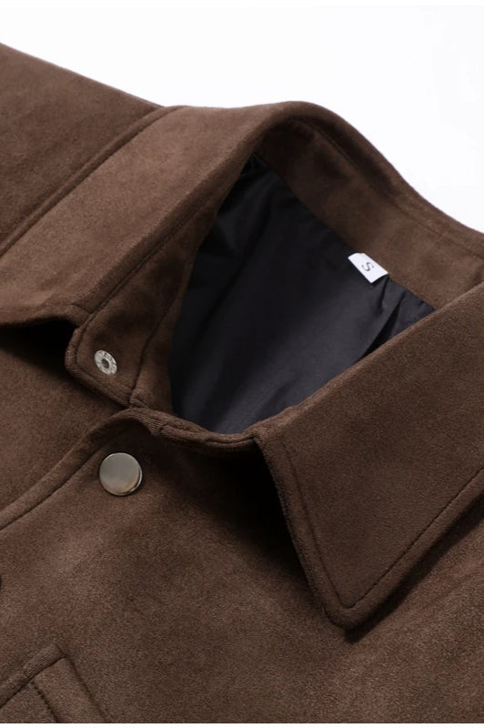 Single-Breasted Suede Jacket
