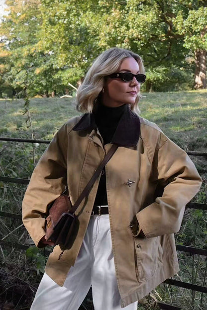 Vintage Notch Collar Cargo Jacket