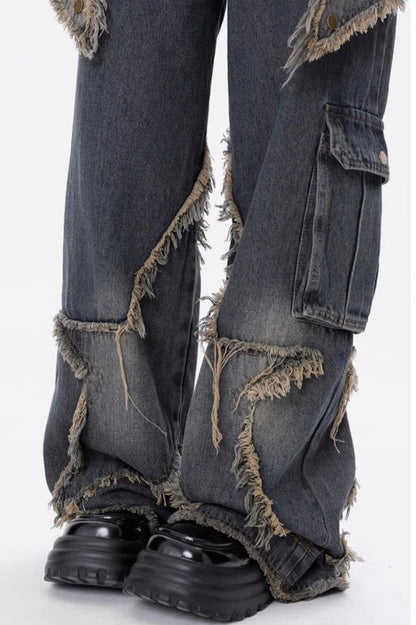 High Waist Wide Leg Workwear Jeans