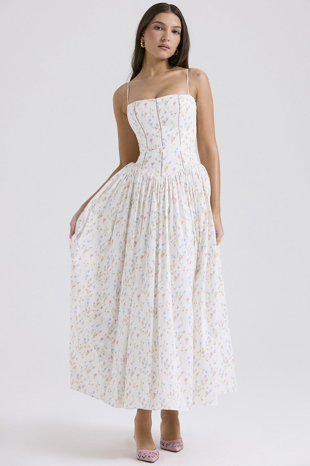 Romantic Tiered A-Line Floral Dress