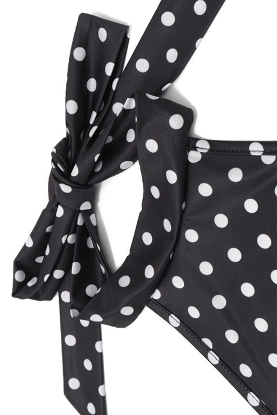 Polka Dot Halter Lace Up Bodycon Mini Dress