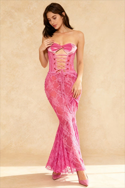 Lace-up Backless Bodycon Maxi Dress