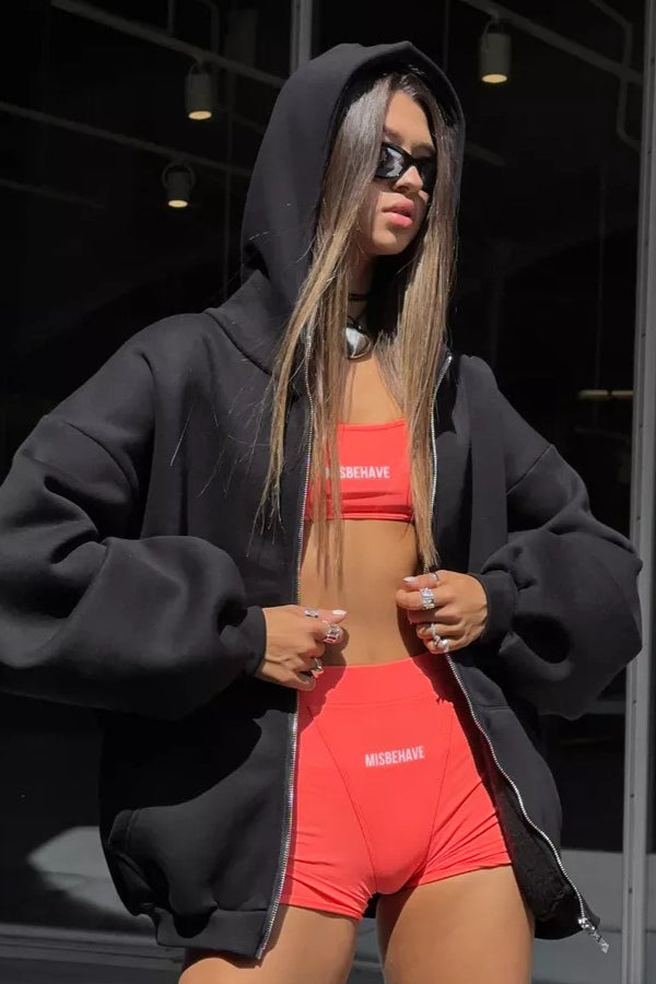 Retro Angel Dove Back Print Zip Hoodie