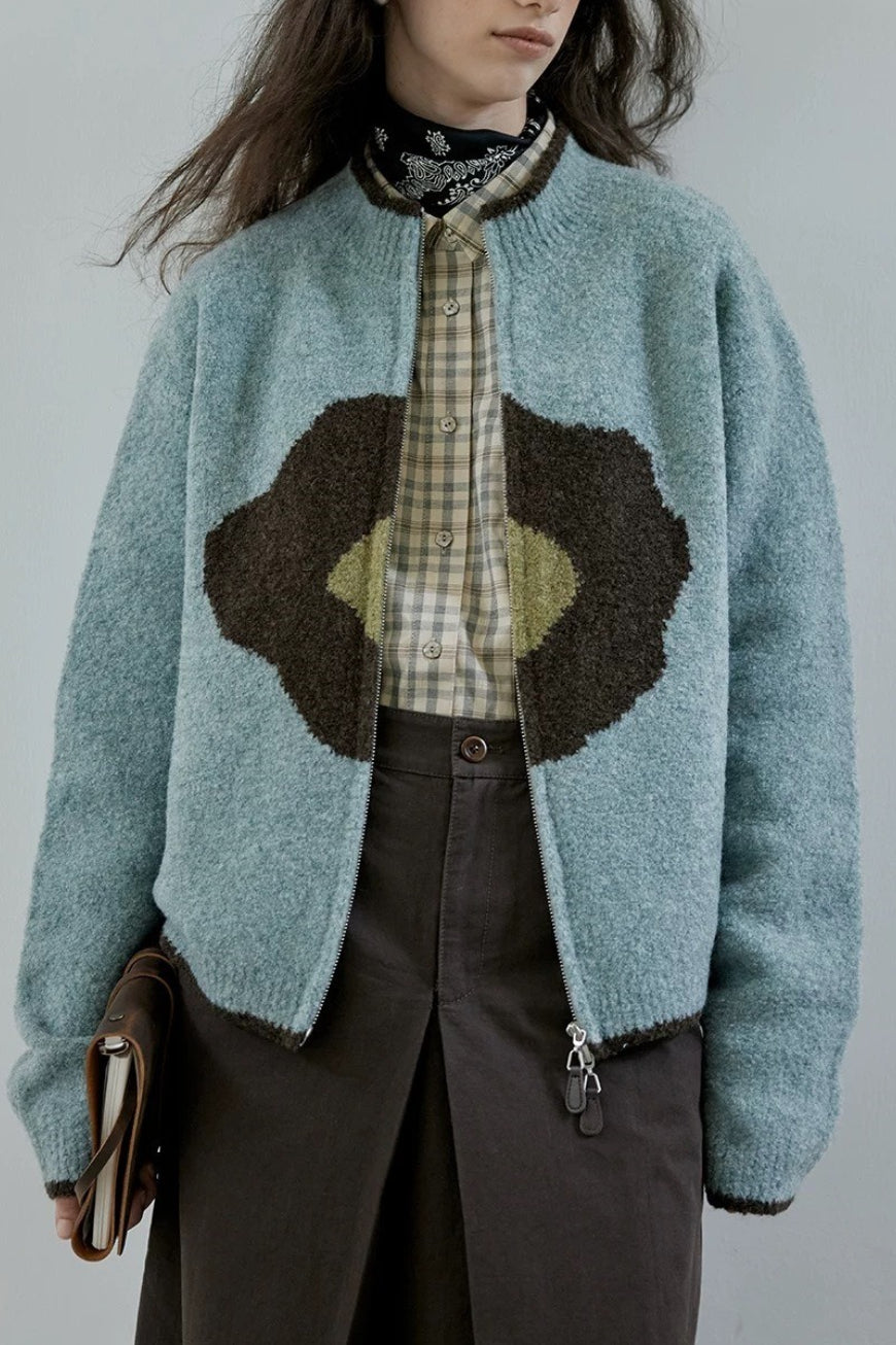 Vintage Floral Zip Cardigan