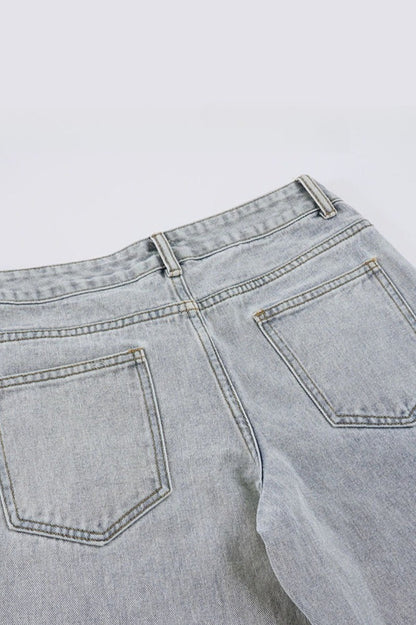 Low Rise Light Wash Wide Leg Jeans