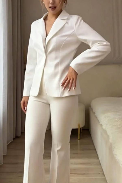 Ayla Back Cutout Lace Tie-up Long Sleeve Lapel Blazer