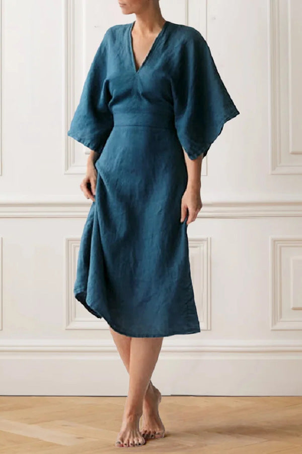 Elegant Ink Linen Dress
