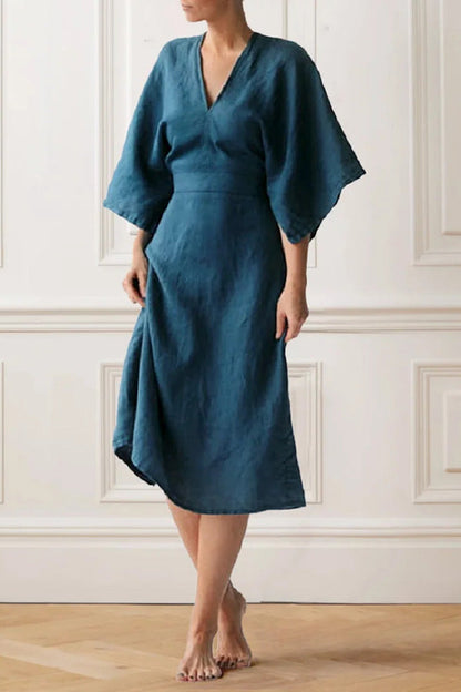 Elegant Ink Linen Dress