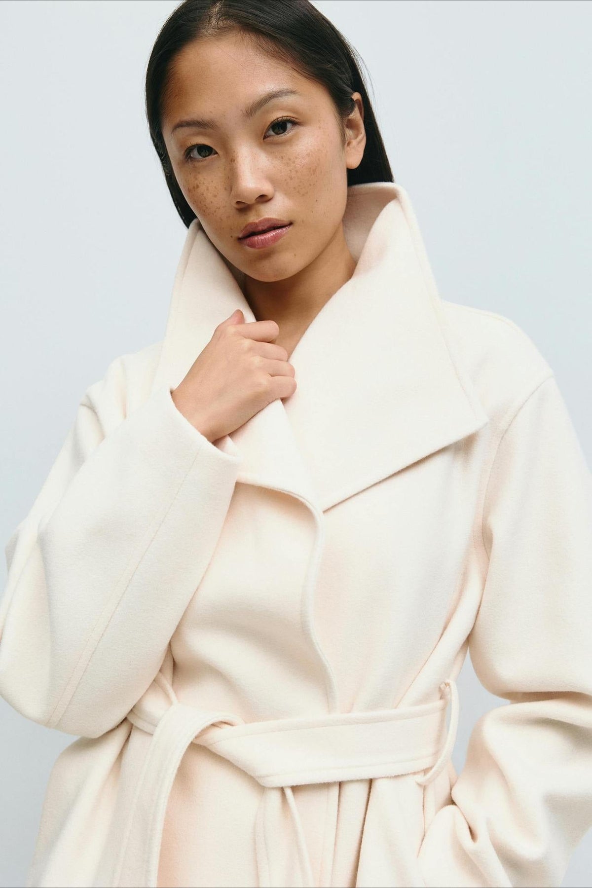 Structured Double Faced Wool Midi Coat