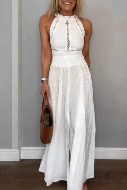 Sleeveless Lace-up Maxi Dress Backless Dress