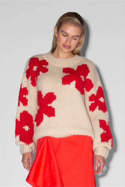 Pullover Floral Detail Sweater
