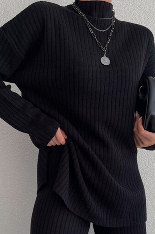 Chic High Neck Knit Sweater