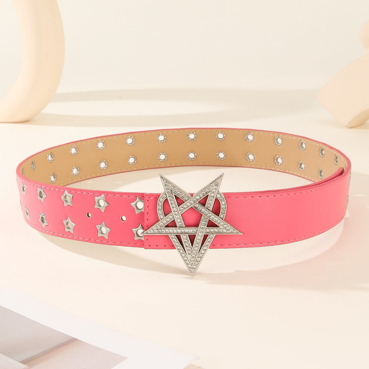 Punk Star Rhinestone Studded Hollow Belt