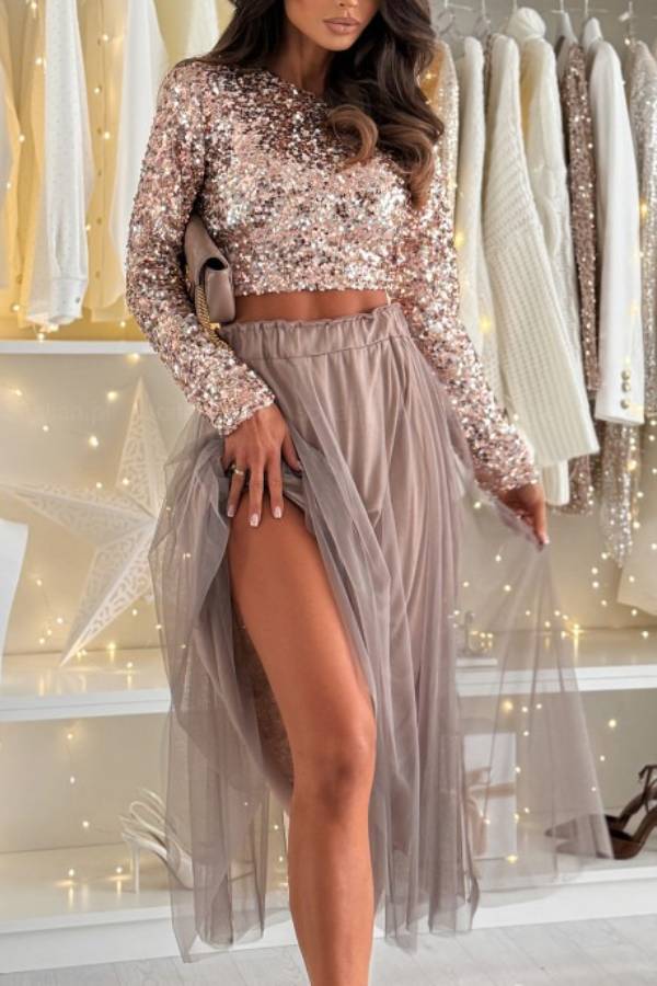 GLIMMER gold&silver sequin blouse