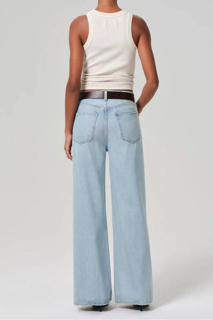 Light Blue High-Waisted Wide-Leg Jeans