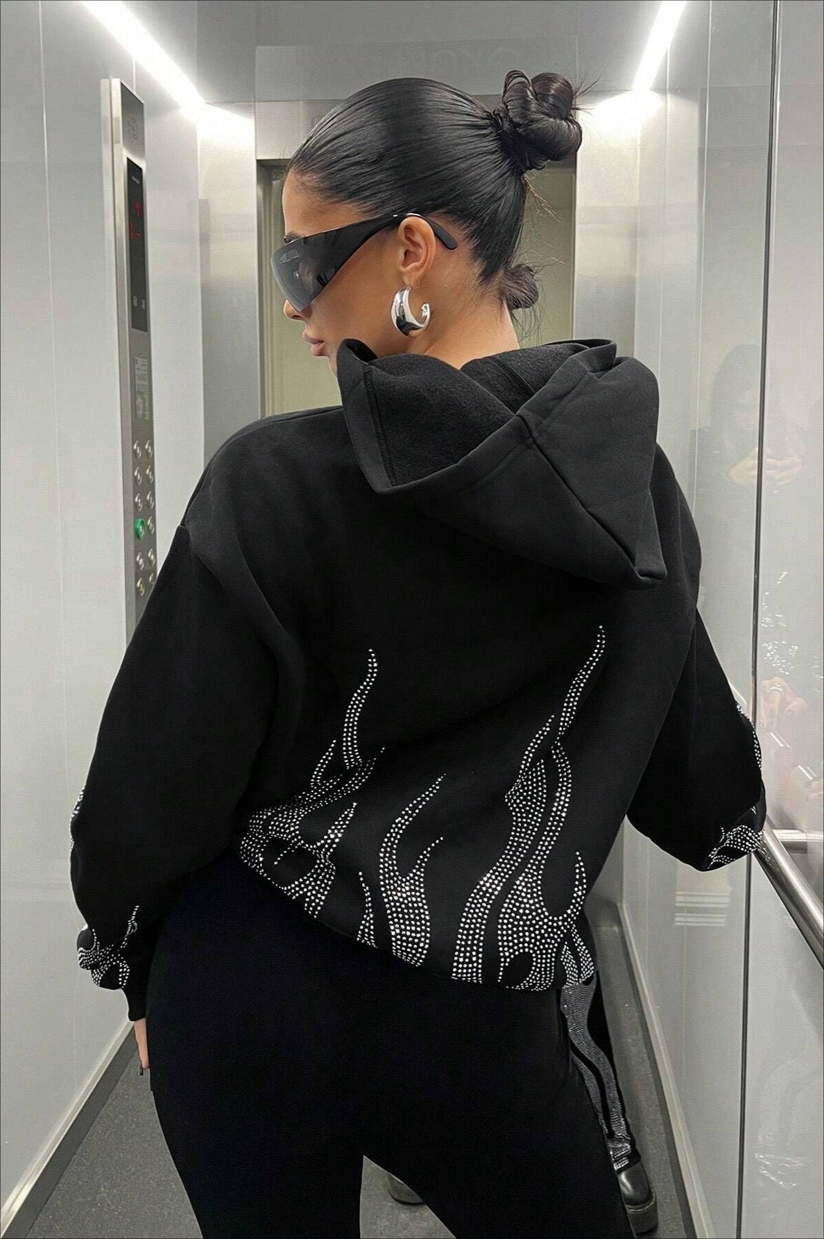 Street Style Flame Zipper Hoodie