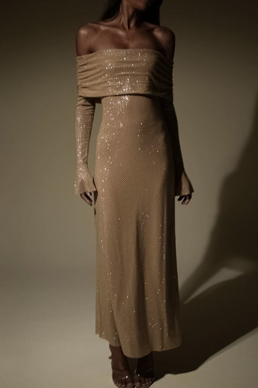 Bodycon Sequin Maxi Party Dress