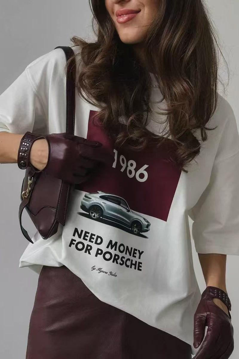Cotton Graphic Print Loose Fit Short Sleeve Tee