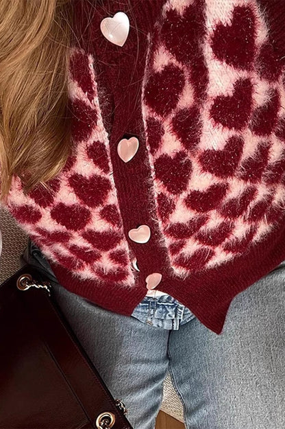 Heart Pattern Jacquard Sweater
