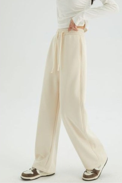 Fleece Lined Loose Fit Curved Knit Pants