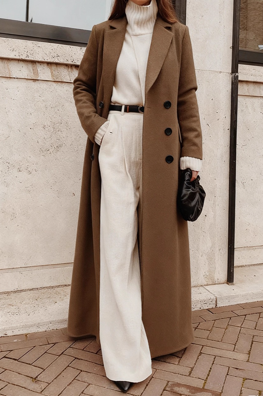 Thick Fleece Lined Maxi Casual Cold Weather Overcoat
