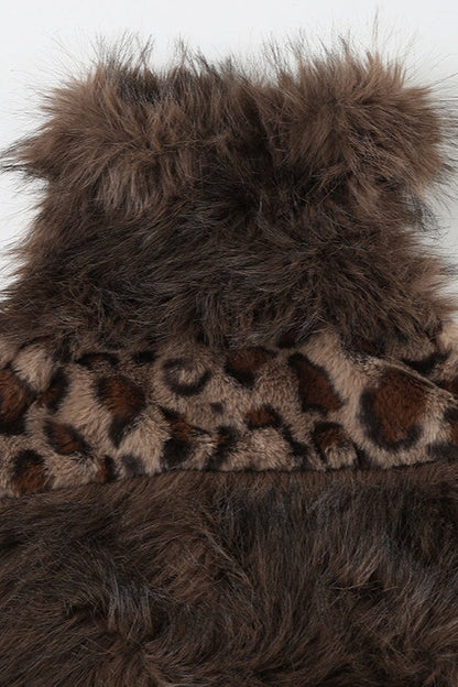 Faux Fur Collar Halter Knit Top