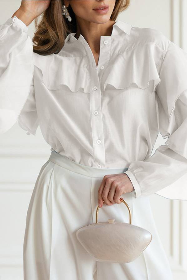 Ruffled Sheer Blouse