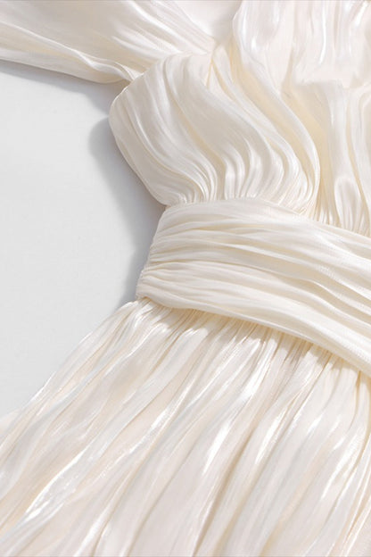 Off Shoulder Long Sleeve Reception Dress